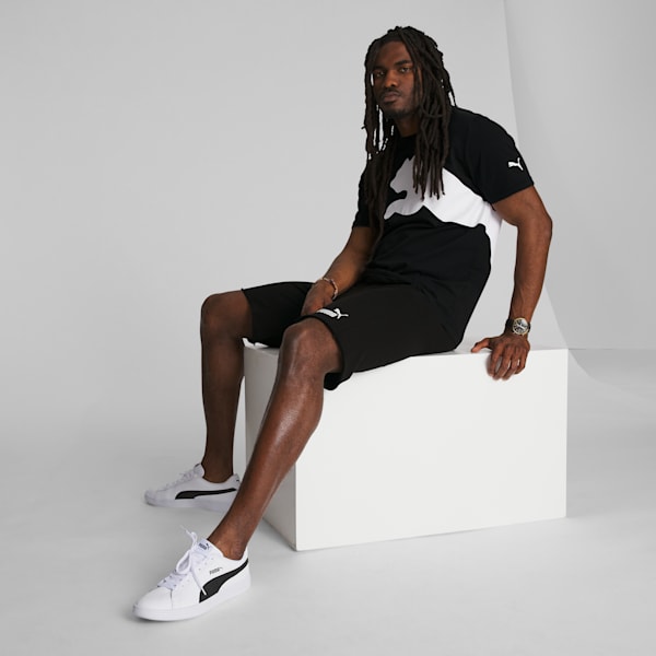 Essentials+ 12" Men's Shorts, Cotton Black-Puma White, extralarge